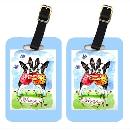 Carolines Treasures Carolines Treasures 7015BT Pair Of 2 Hugs Boston Terrier Luggage Tags 7015BT